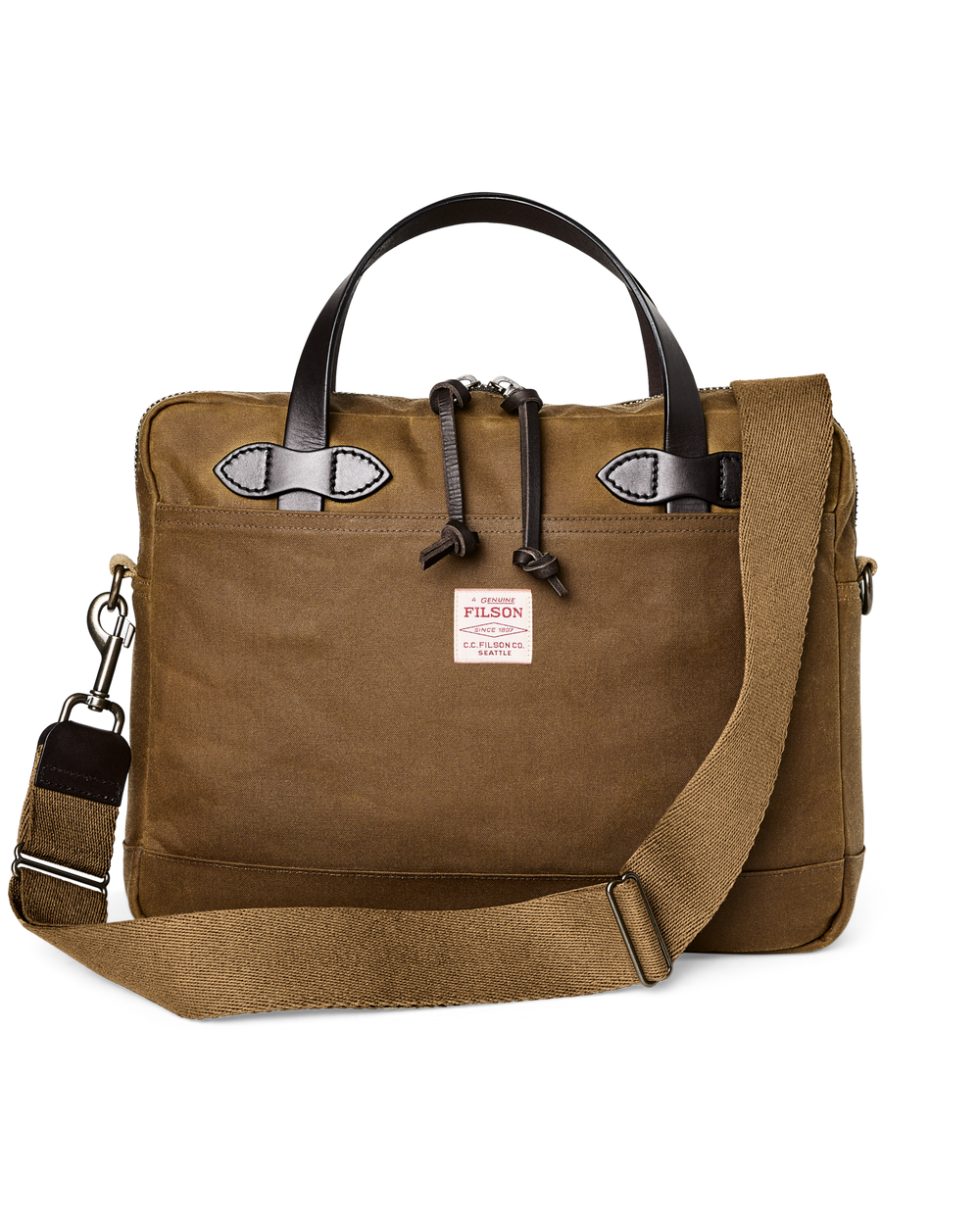 Tin Cloth Compact Briefcase - Dark Tan