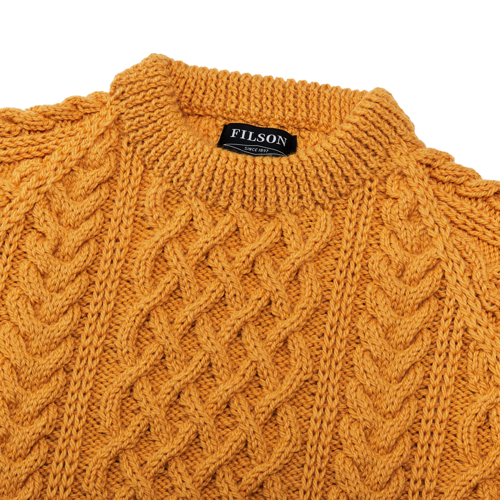 Alternate view of the Filson Wool Fisherman's Sweater - Yellow