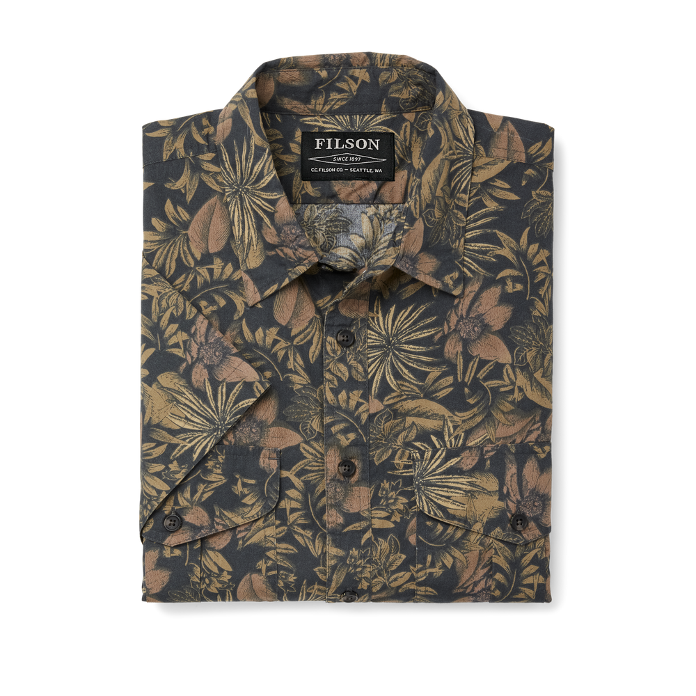 Alternate view of the Filson Filson's Washed Short Sleeve Feather Cloth Shirt - Palm