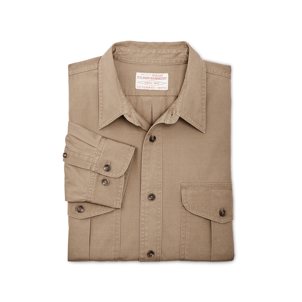 Alternate view of the Filson Safari Cloth Guide Shirt - Safari Khaki