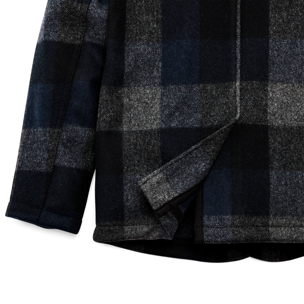 Alternate view of the Filson Mackinaw Wool Blazer - Charcoal/black/navy Buffalo Plaid
