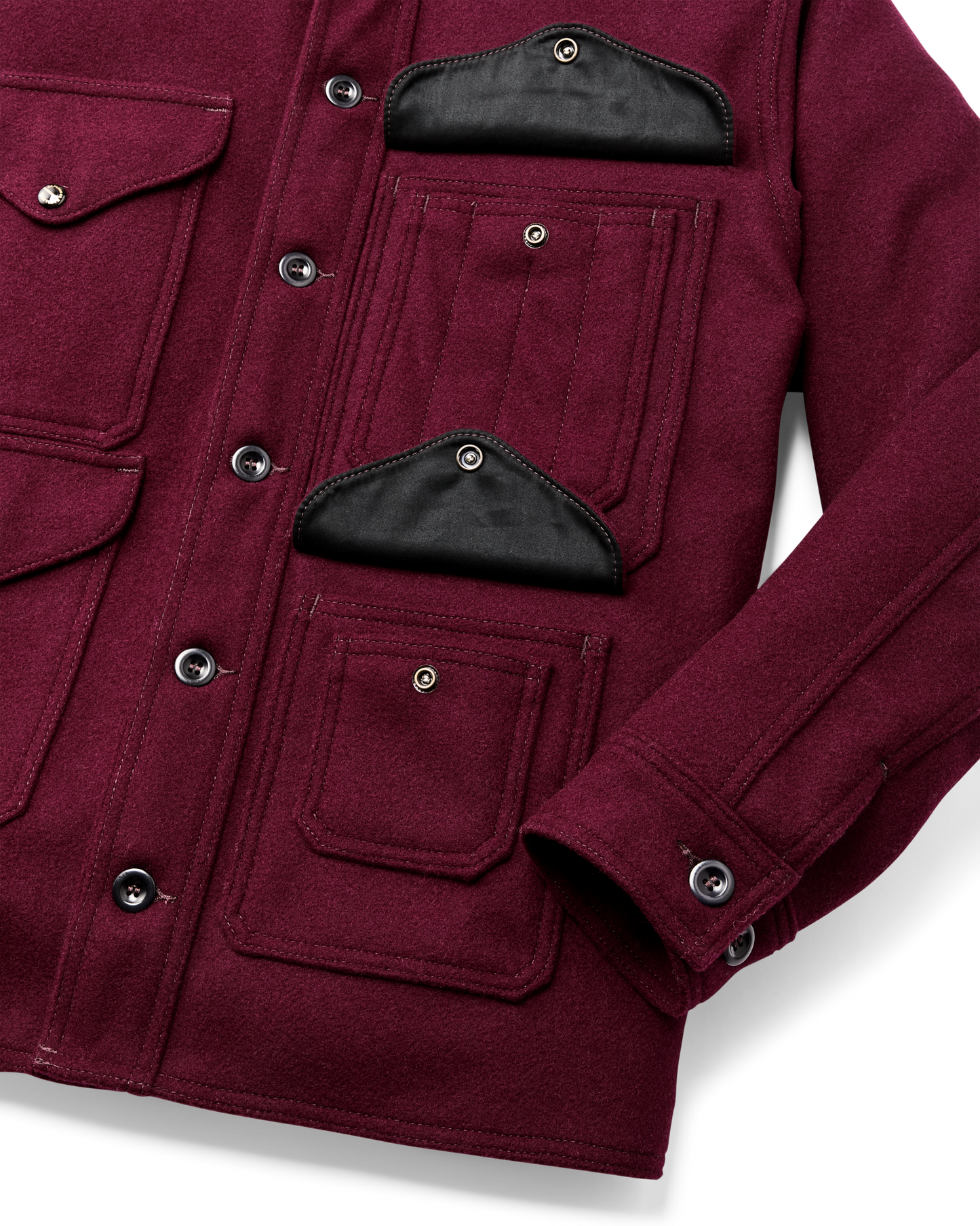 Alternate view of the Filson 1940s Mackinaw Wool Cruiser Jacket - Wine