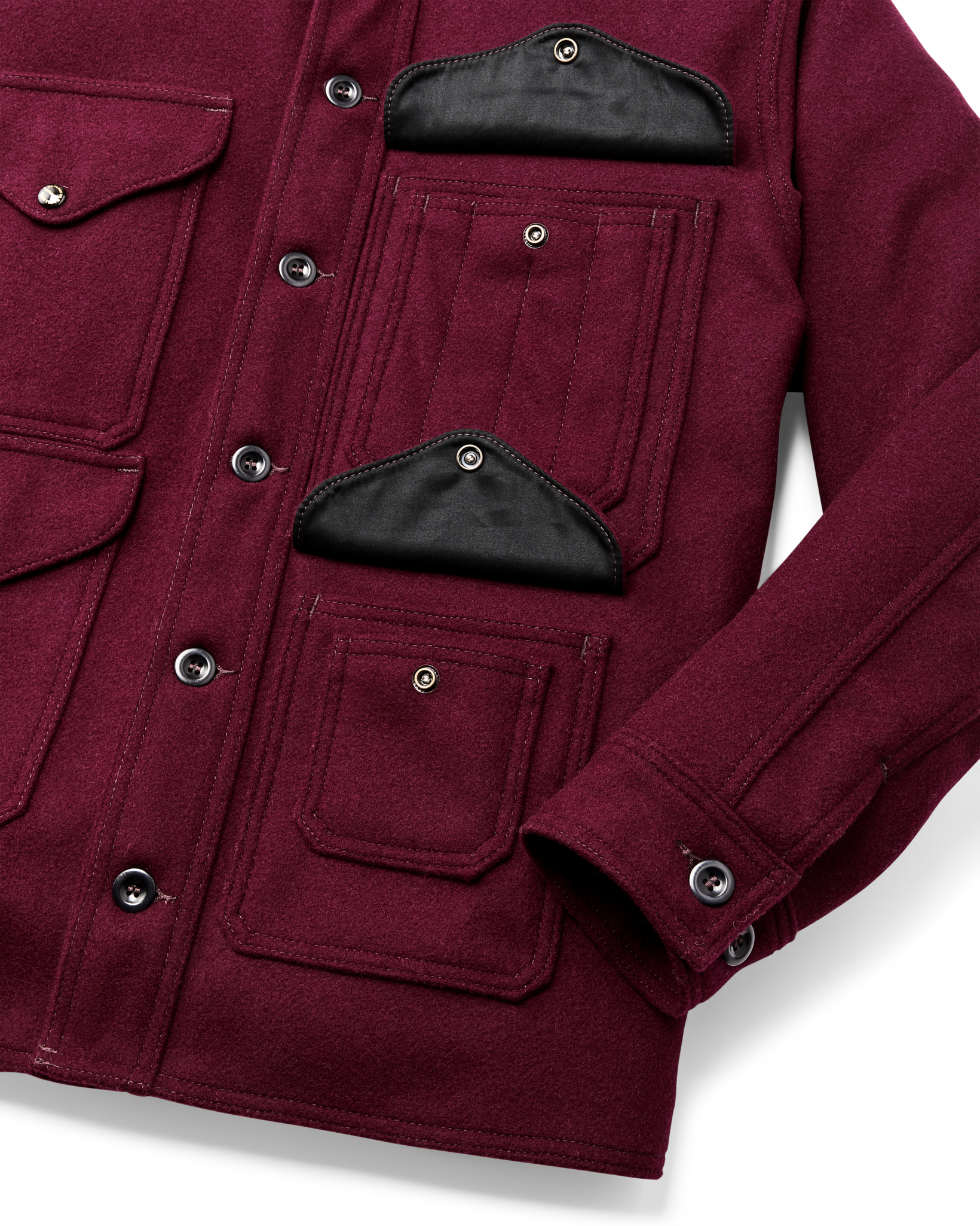 Alternate view of the Filson 1940s Mackinaw Wool Cruiser Jacket - Wine