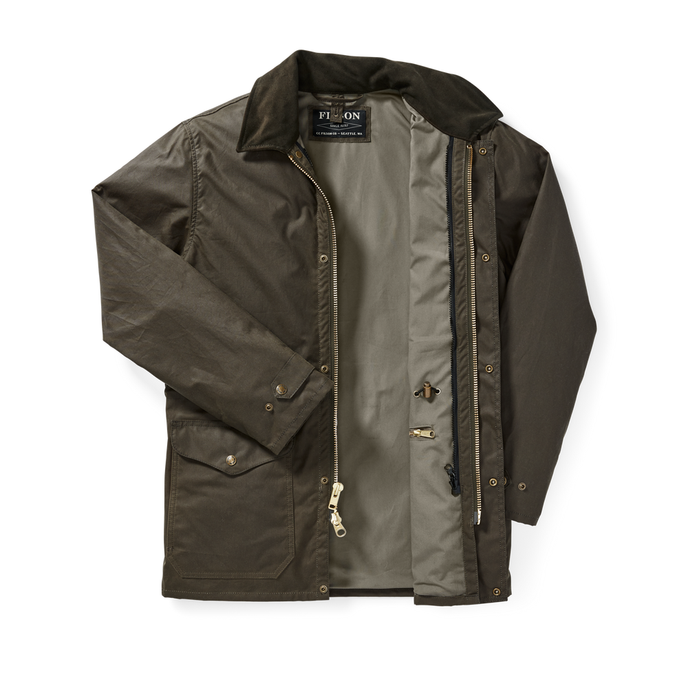 Alternate view of the Filson Cover Cloth Mile Marker Coat - Otter Green
