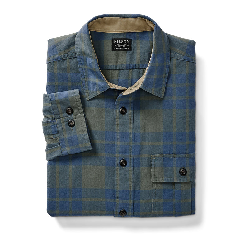 Rustic Oxford Shirt - Green / Blue Plaid
