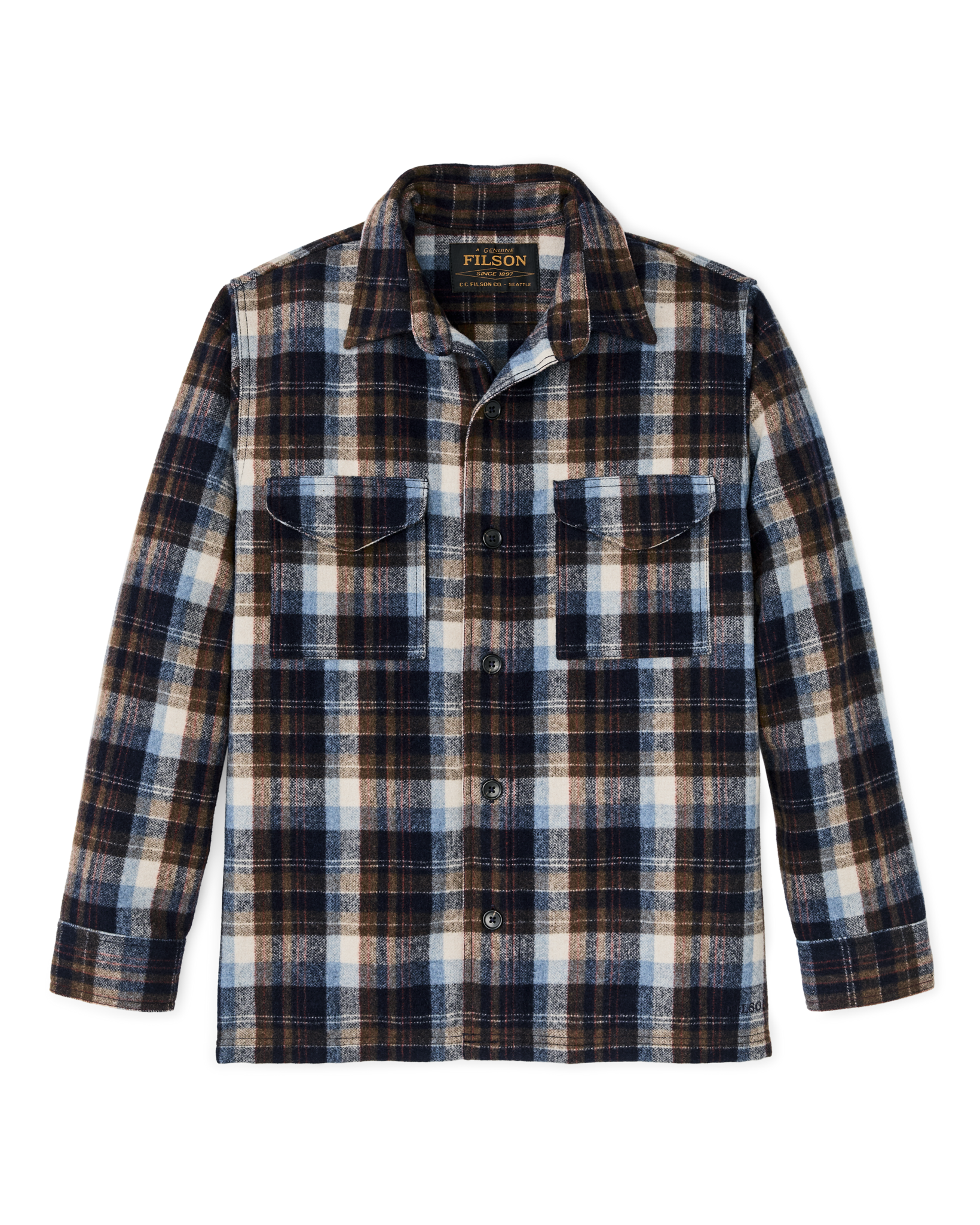 Wool Jac-shirt - Brown / Light Blue Multi Plaid