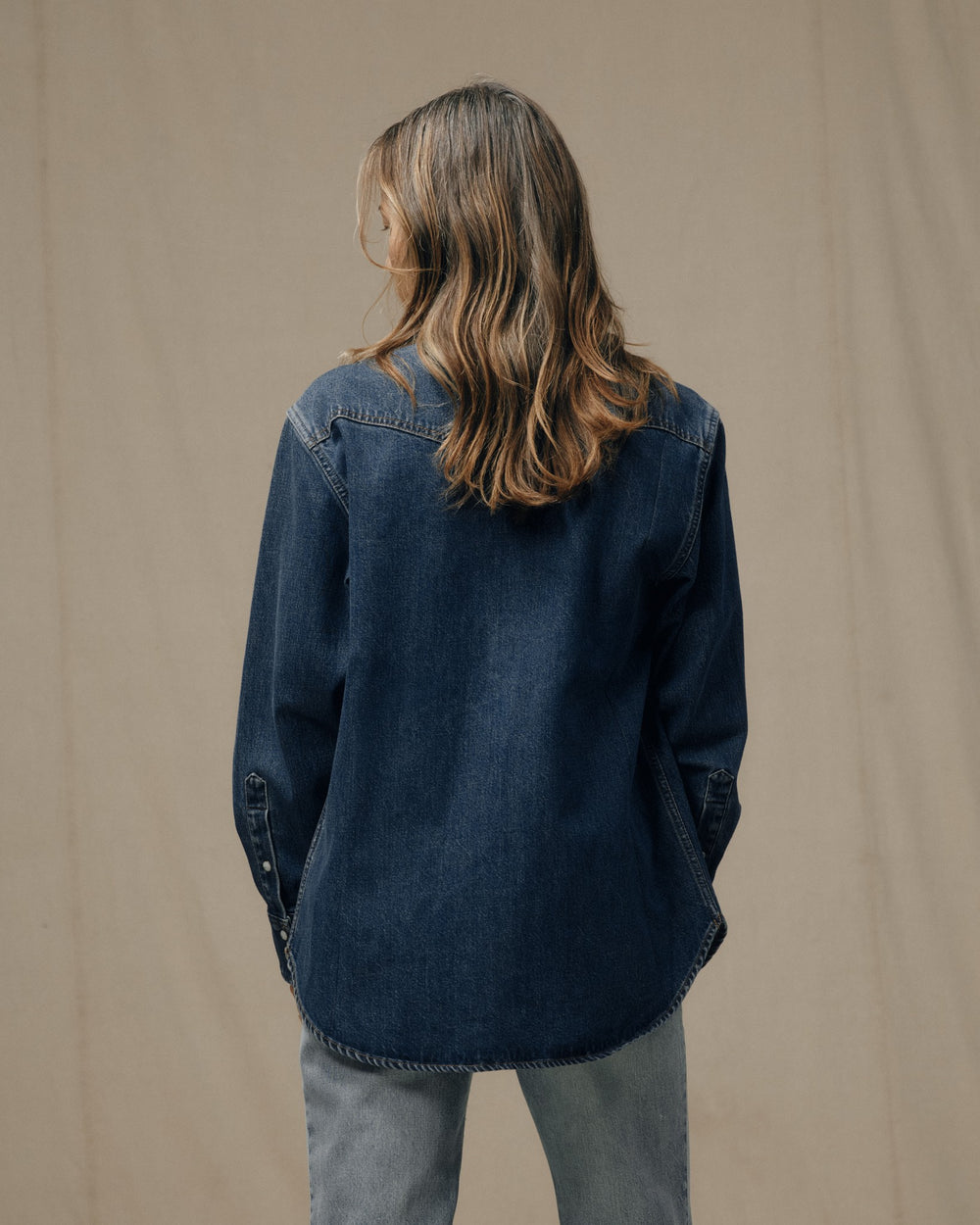 Women's Denim Western Shirt - Medium Indigo