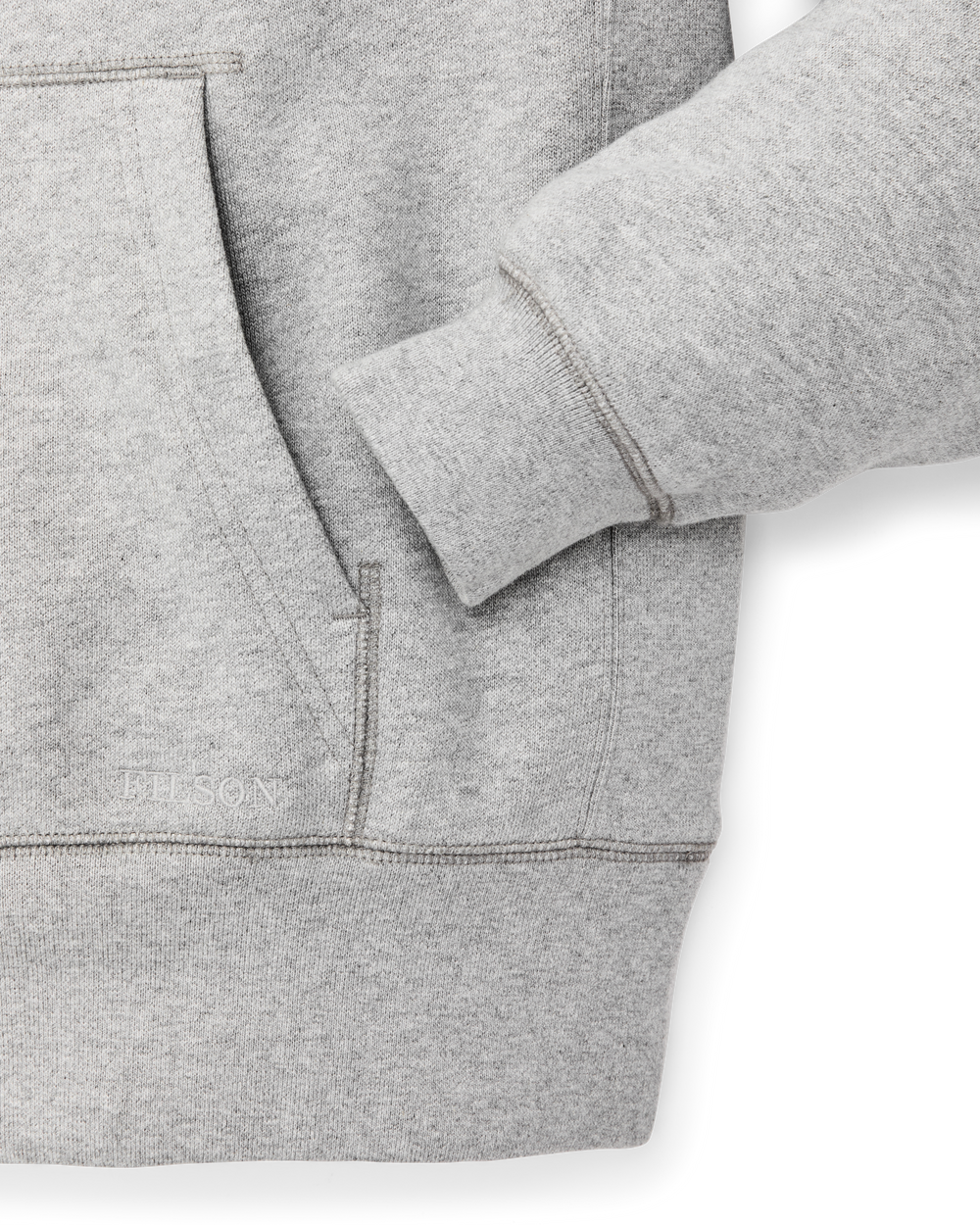 Alternate view of the Filson 14-oz. Heritage Fleece Hoodie - Gray Heather