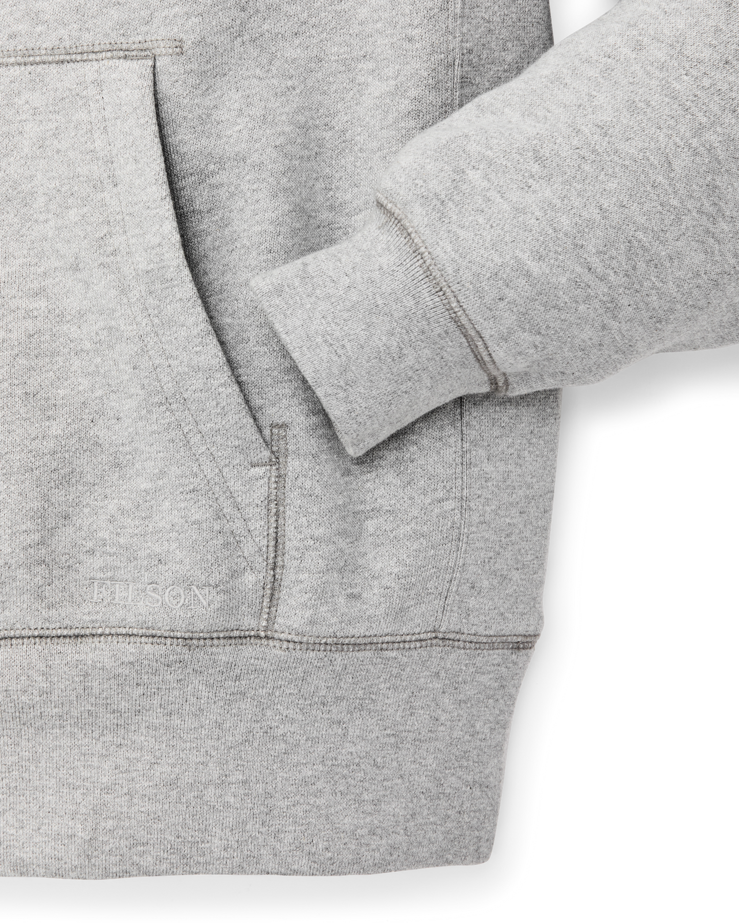 Alternate view of the Filson 14-oz. Heritage Fleece Hoodie - Gray Heather