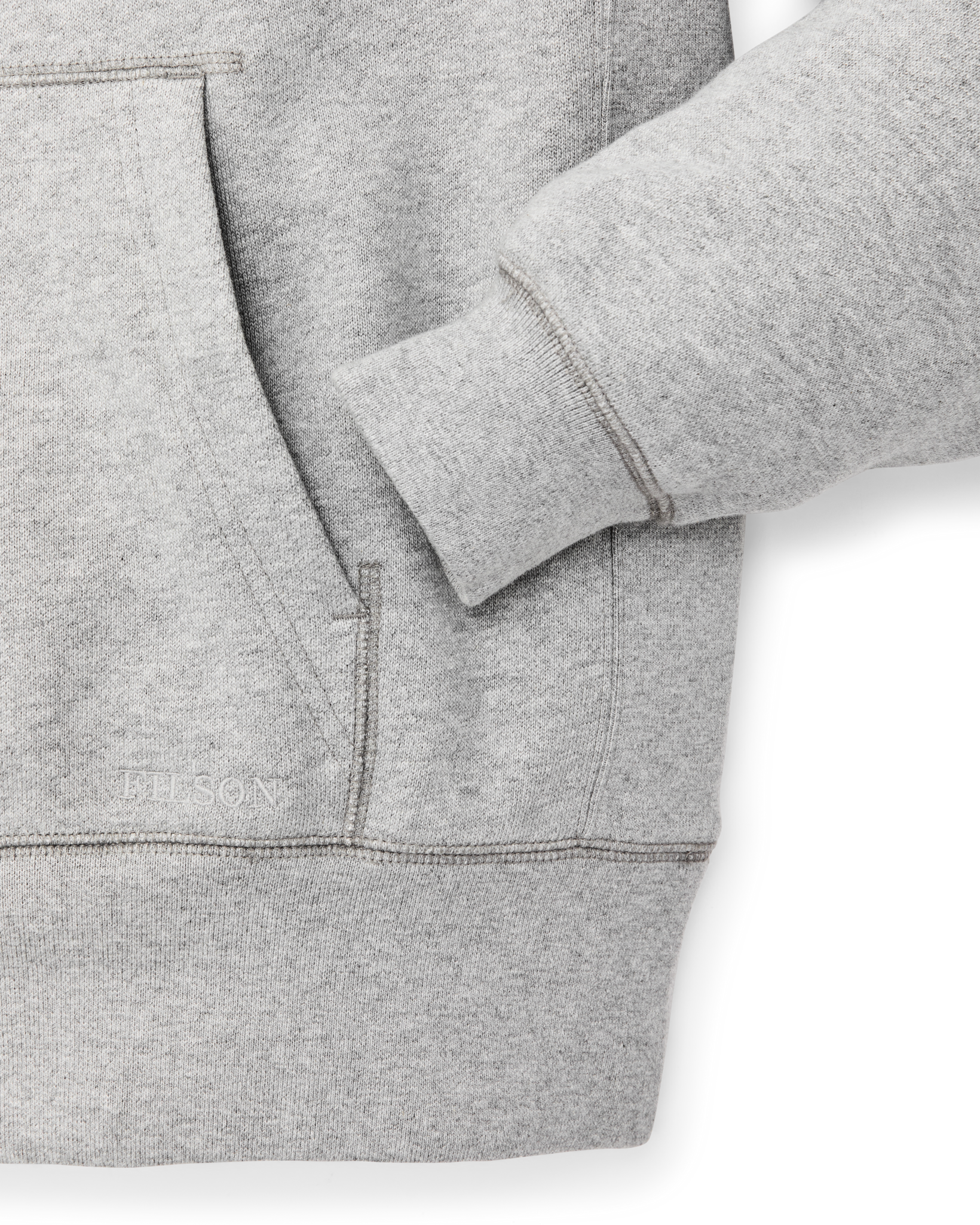 Alternate view of the Filson 14-oz. Heritage Fleece Hoodie - Gray Heather