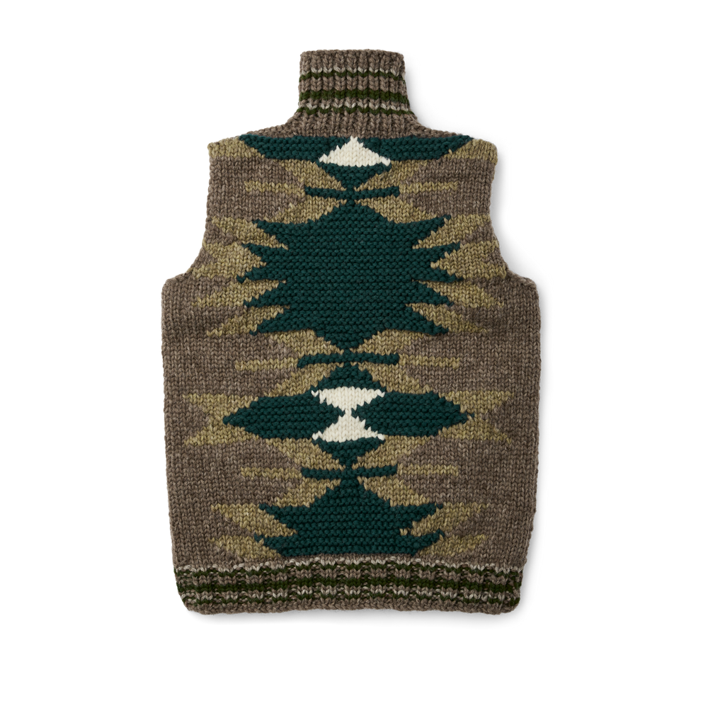 Alternate view of the Filson Women's Handmade Vest - Green/brown/tan (geo)