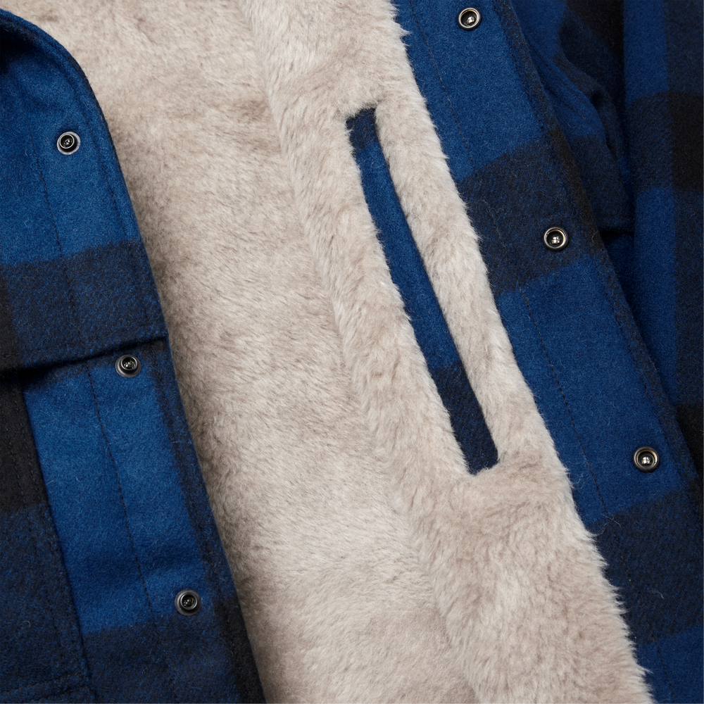 Alternate view of the Filson Lined Wool Cape Coat - Cobalt Blue / Black
