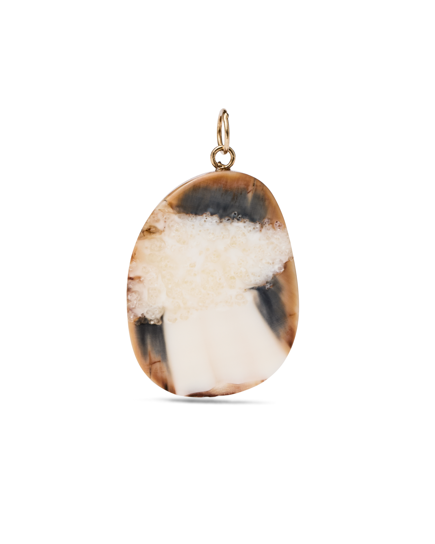 Ivory Jacks  14k Fossil Tusk Pendant - 14kyg