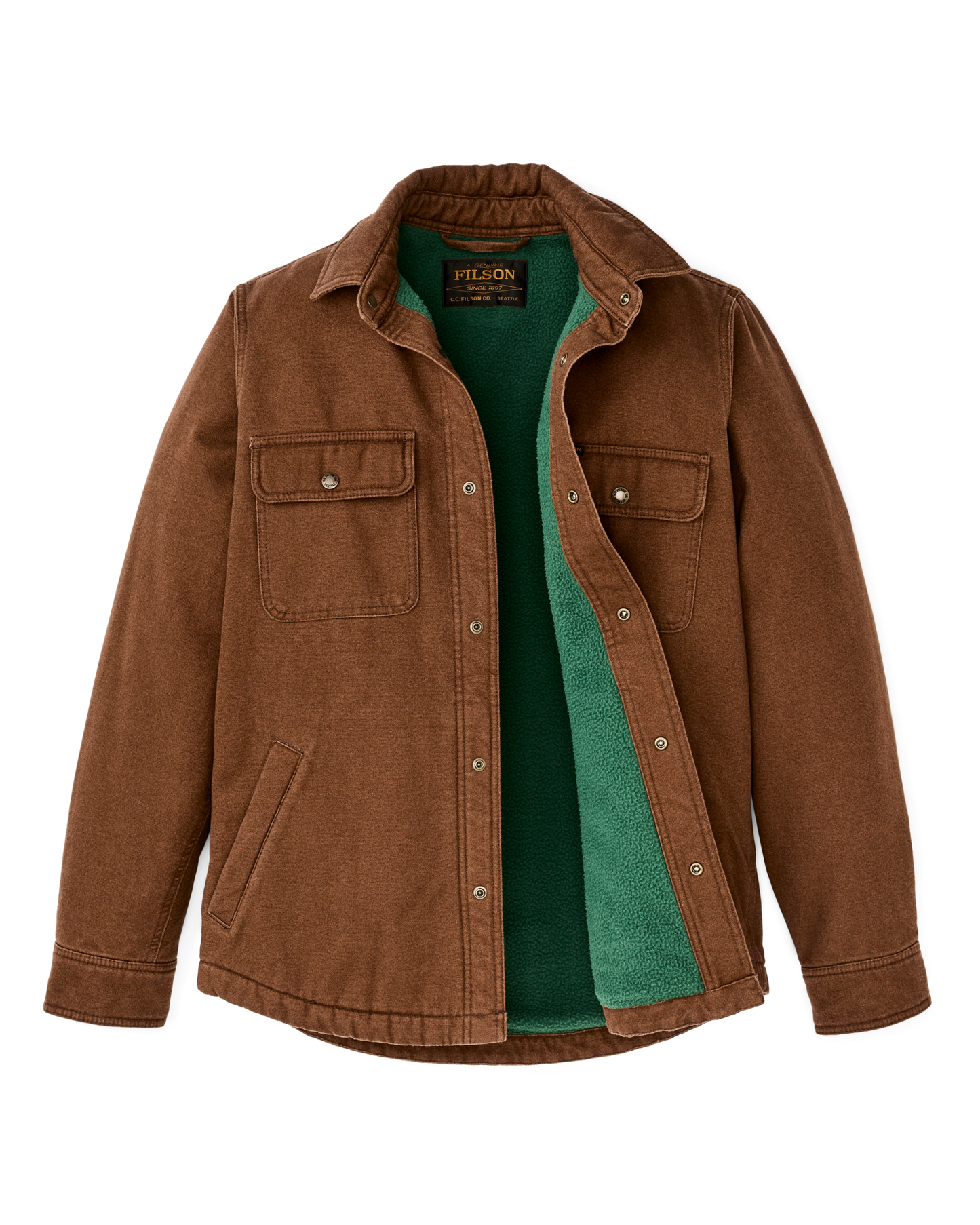 Fleece Lined Jac-shirt - Brown
