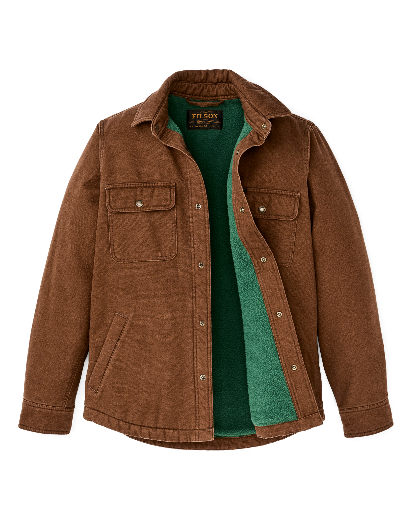 Fleece Lined Jac-shirt - Brown