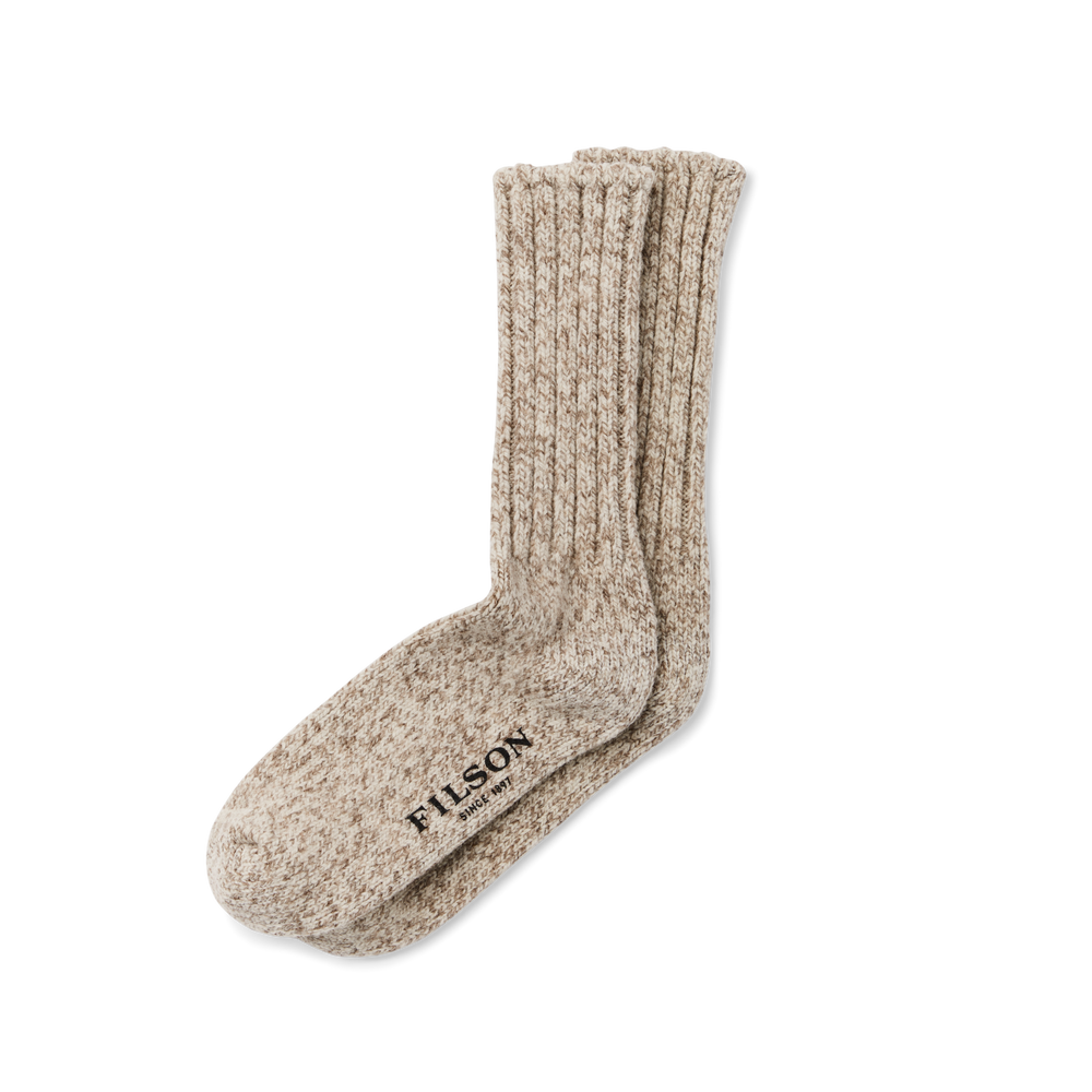 Front-facing image of the Filson Wool Ragg Socks - Natural Heather