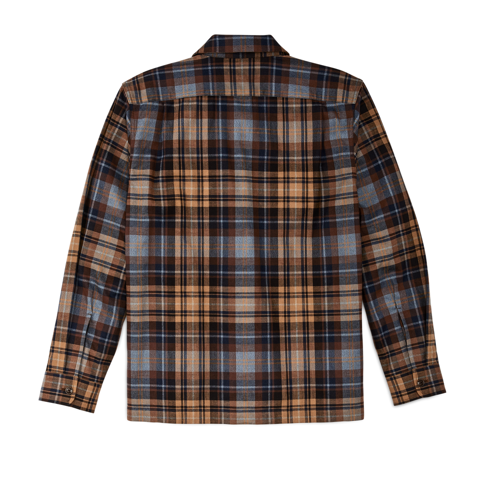 Alternate view of the Filson Elk Heights Camp Shirt - Brown Oak / Heather Blue