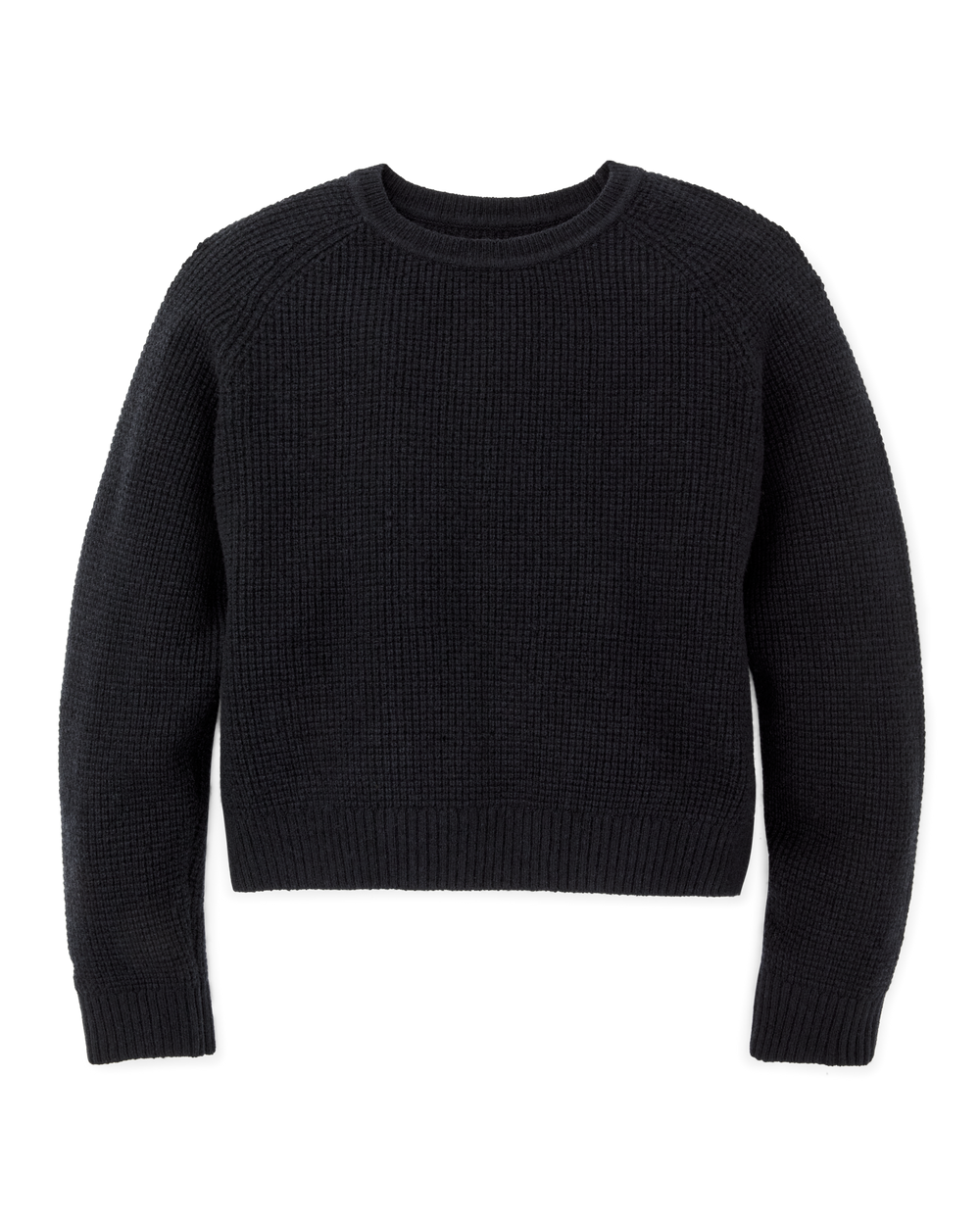 Women's Waffle Knit Merino Sweater - Dark Navy