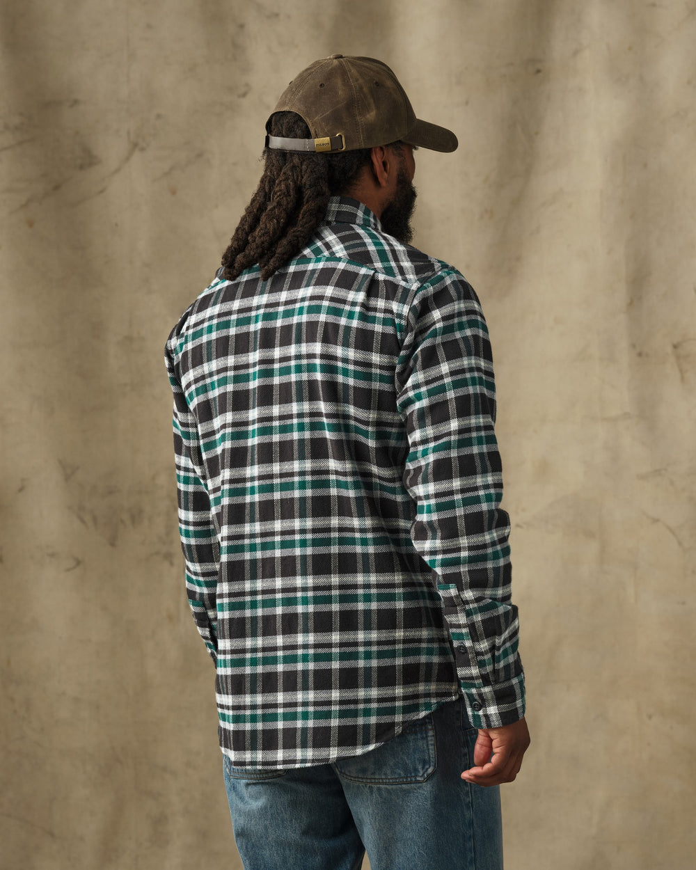 Vintage Flannel Work Shirt - Black / Green Plaid
