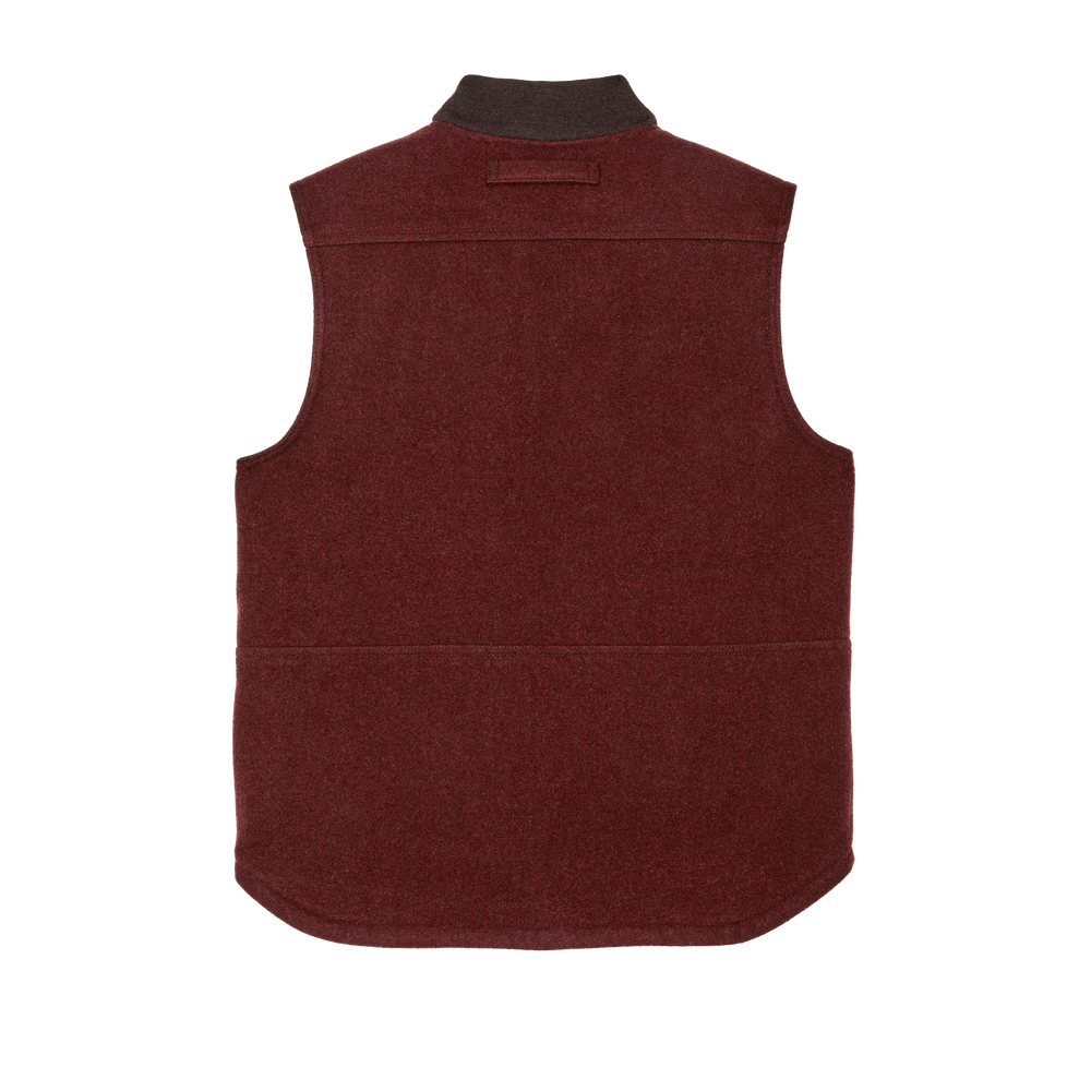 Alternate view of the Filson Lined Mackinaw Wool Work Vest - Dark Red / Black Houndstooth