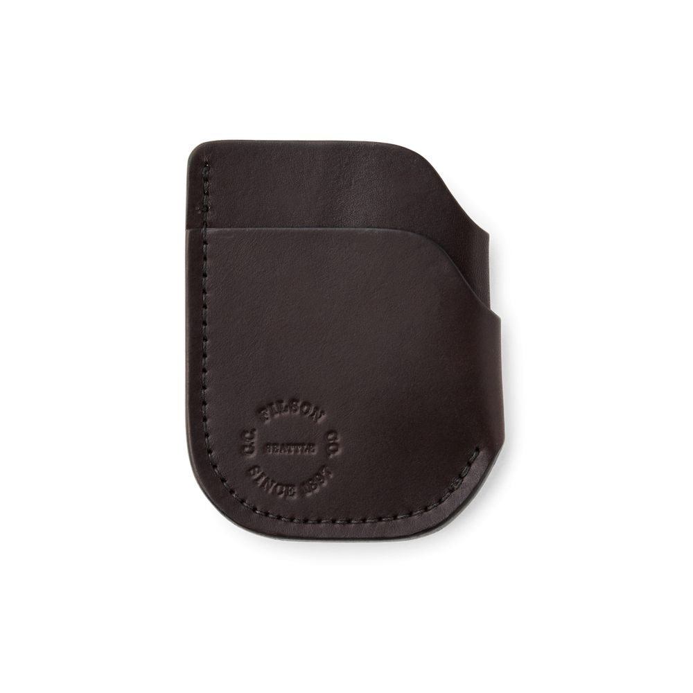Front-facing image of the Filson Bridle Leather Front Pocket Cash & Card Case - Brown Leather