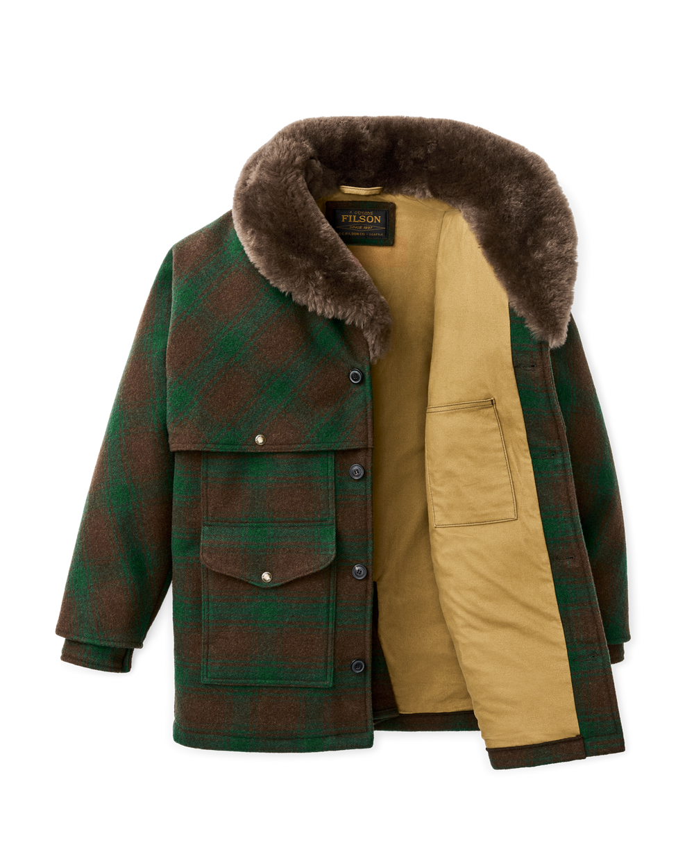 Lined Mackinaw Wool Packer Coat - Timber / Pine Plaid
