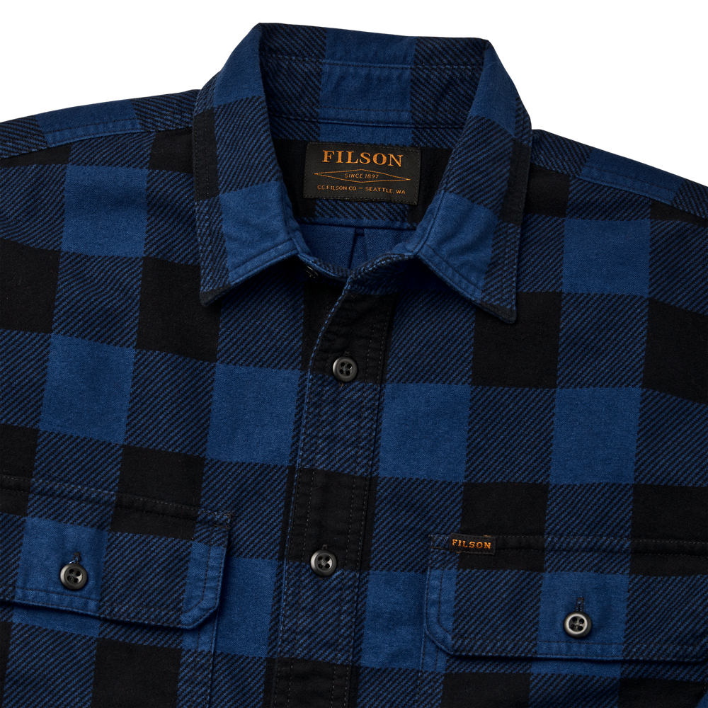 Alternate view of the Filson Field Flannel Shirt - Cobalt Black Buffalo Check