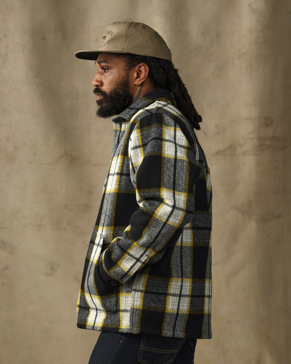 Mackinaw Wool 1972 Coat - Black / Yellow Plaid