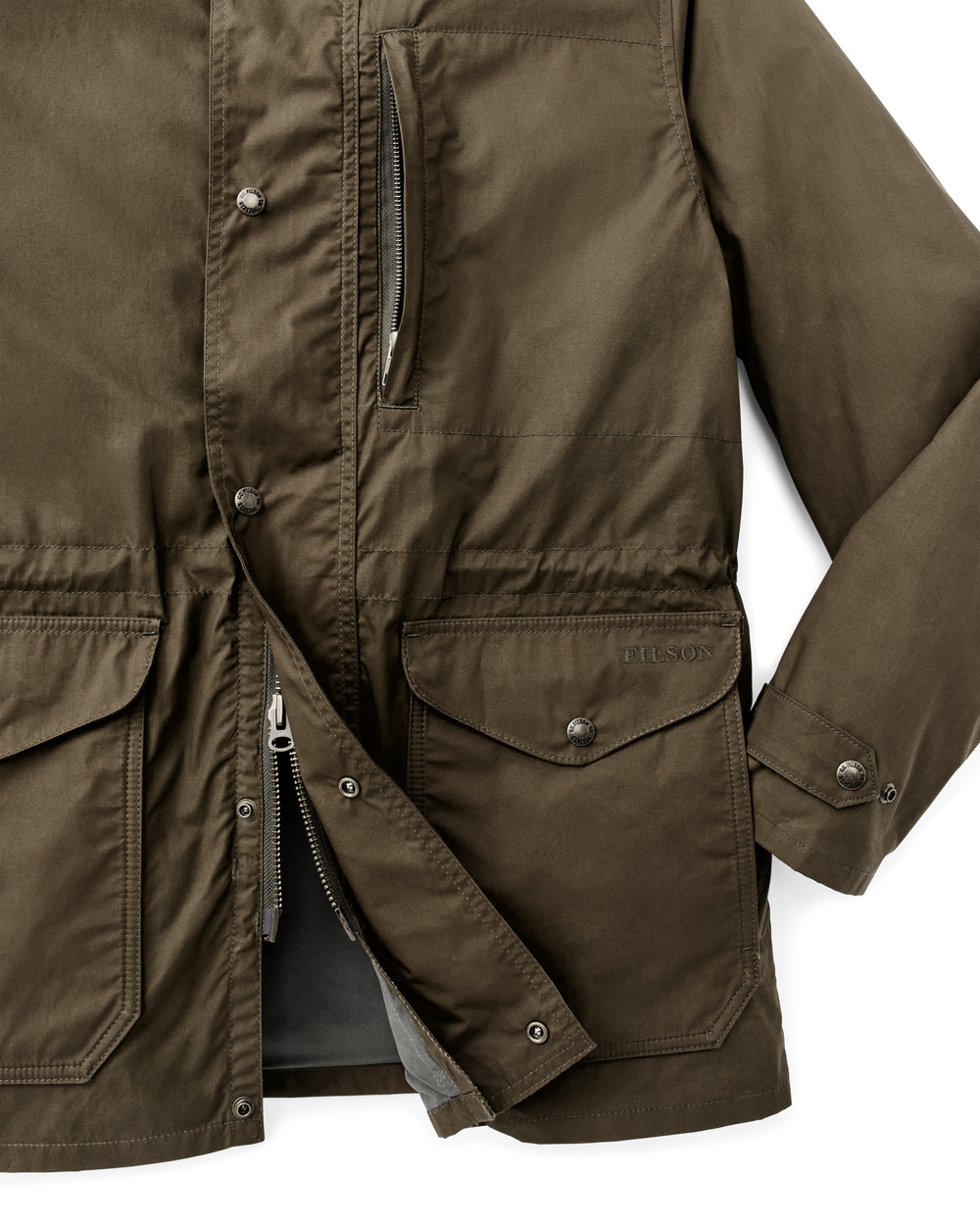 Dry Wax Mile Marker Coat - Burnt Olive | Filson