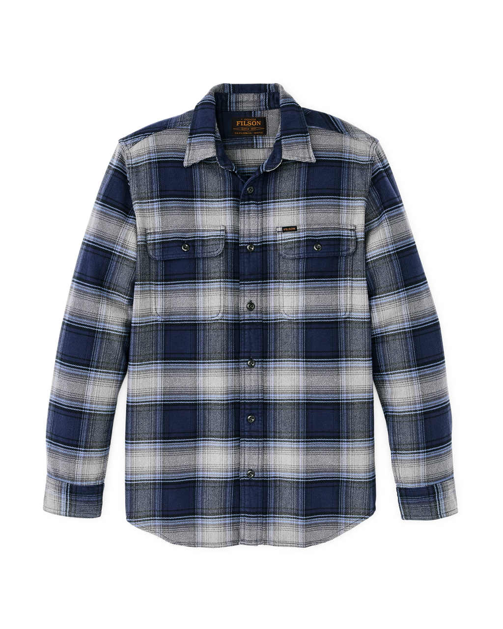Vintage Flannel Work Shirt - Light Blue / Navy Plaid | Filson
