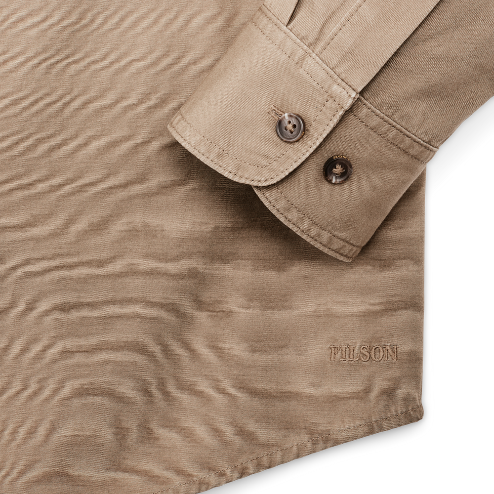 Alternate view of the Filson Safari Cloth Guide Shirt - Safari Khaki