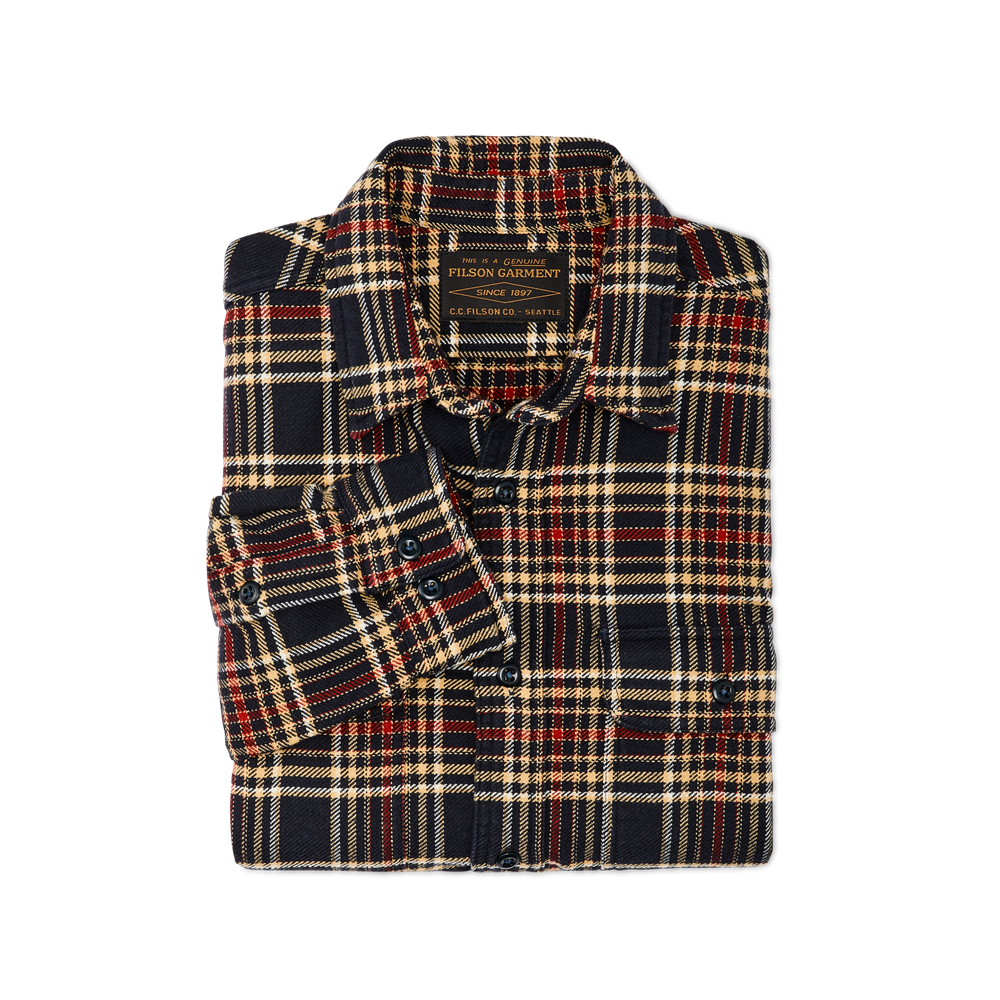 Alternate view of the Filson Vintage Flannel Work Shirt - Navy Ivory Red