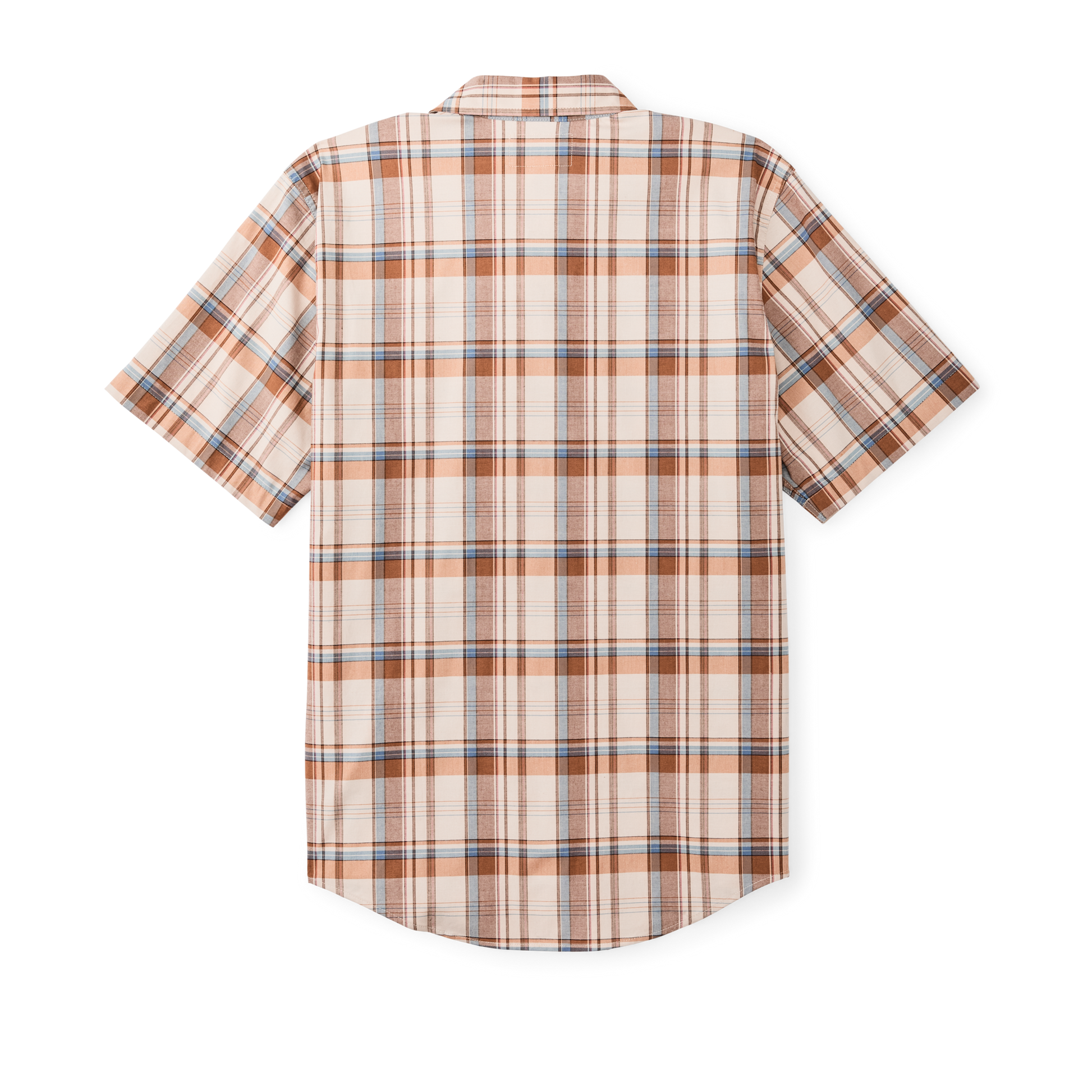Alternate view of the Filson Twin Lakes Short Sleeve Sport Shirt - Beige / Rust Plaid