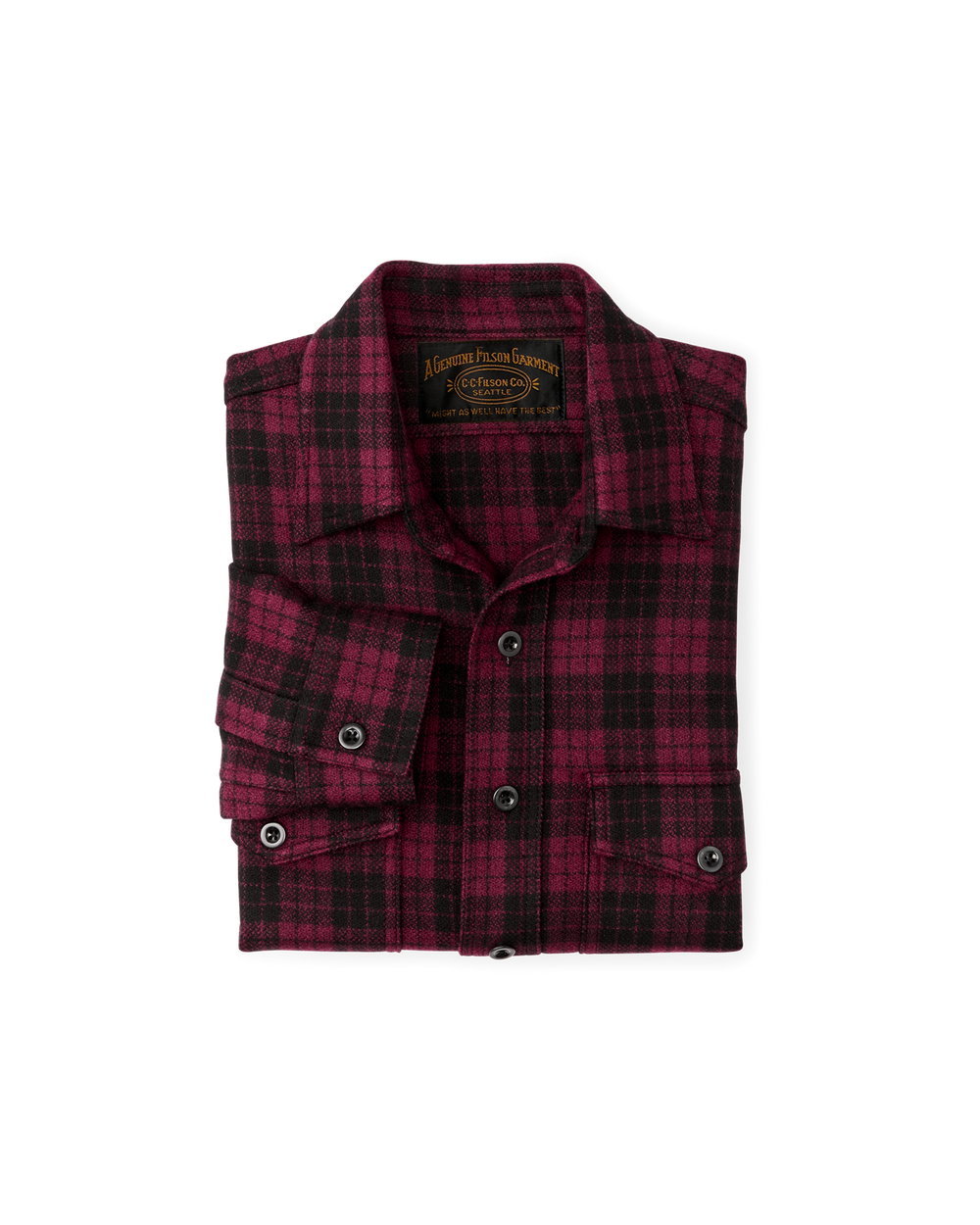 1922 Archive Wool Shirt - Deep Crimson / Black Plaid