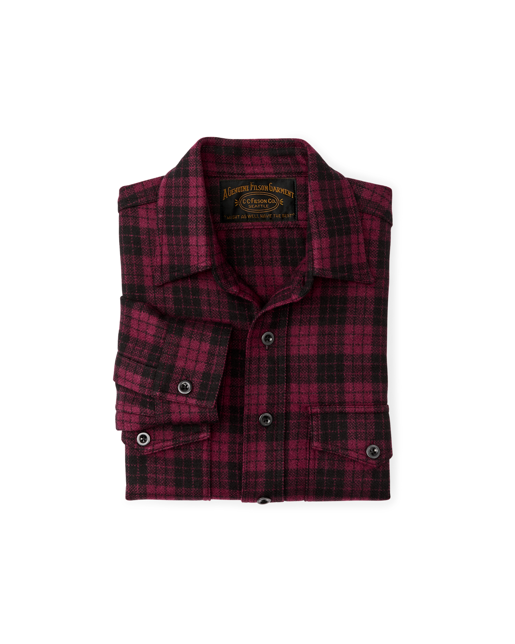 1922 Archive Wool Shirt - Deep Crimson / Black Plaid