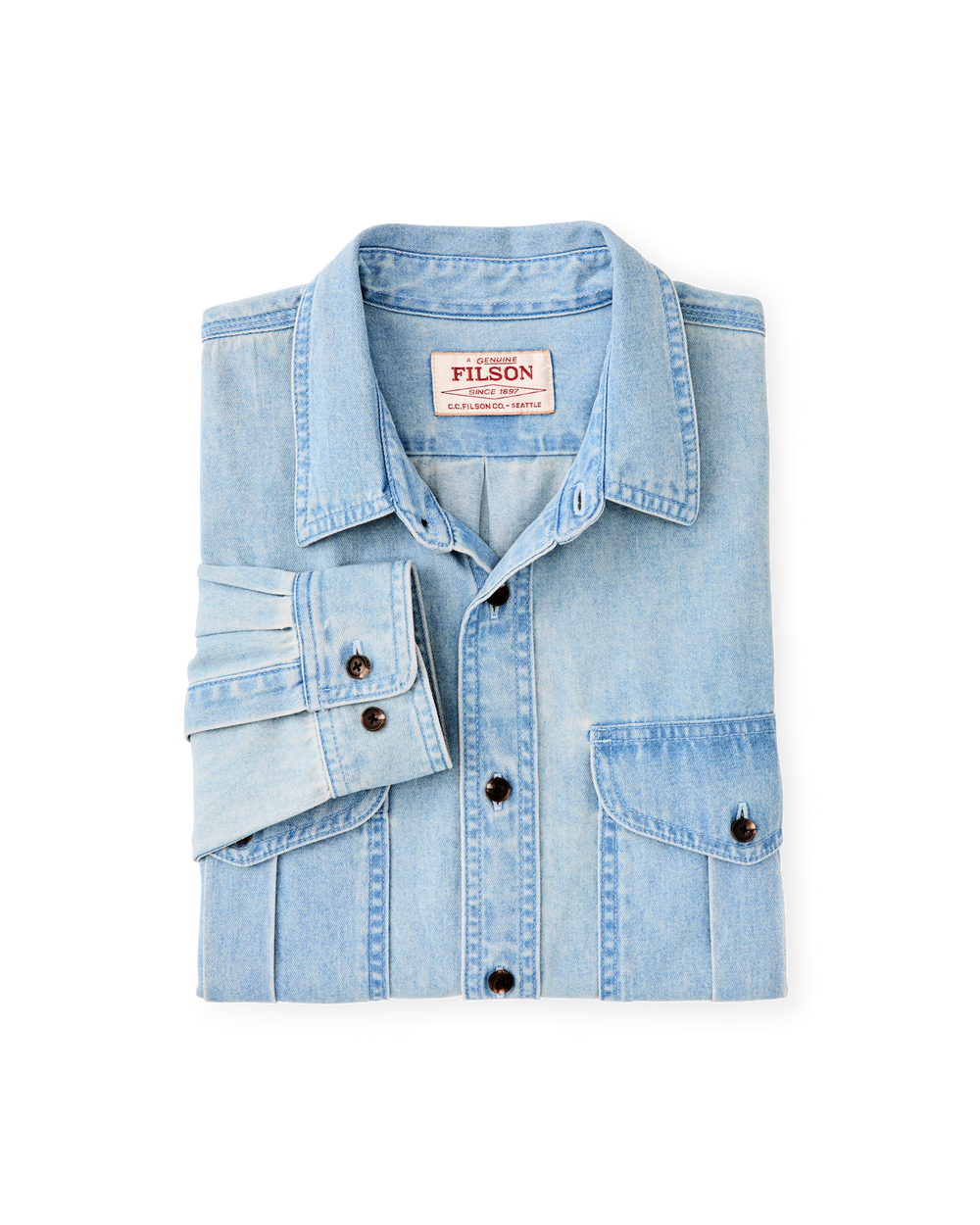 Alternate view of the Filson Denim Guide Shirt - Light Indigo
