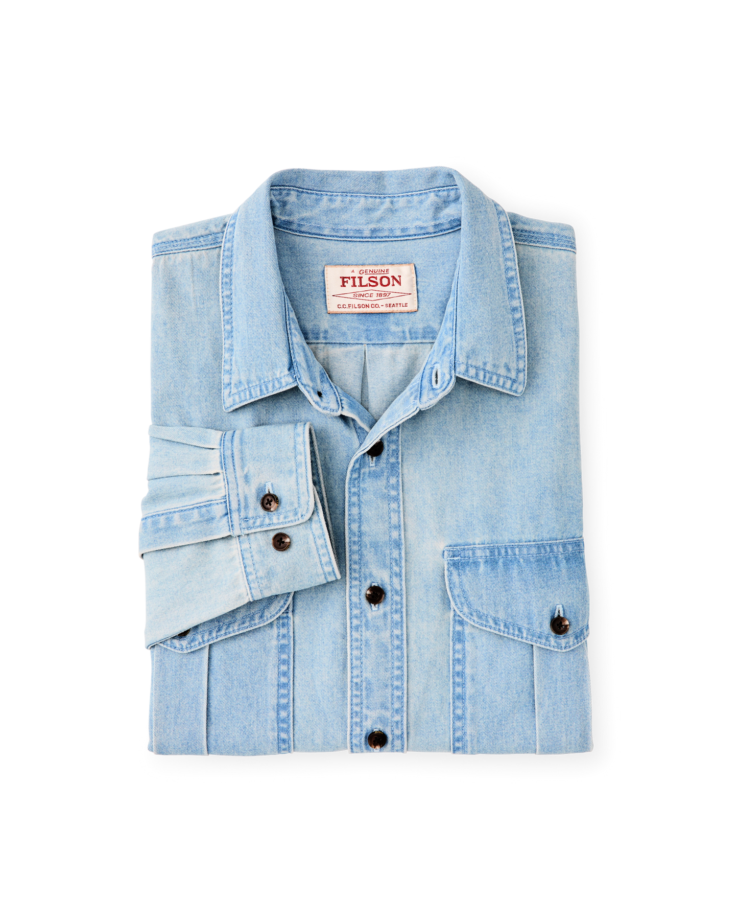 Alternate view of the Filson Denim Guide Shirt - Light Indigo