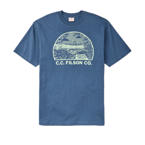 Tシャツ・カットソー FILSON Men T-shirt Blue FMTEE0116K0077 106 Frontier graphic t-shirt by Filson | Birch / camping (Beige)