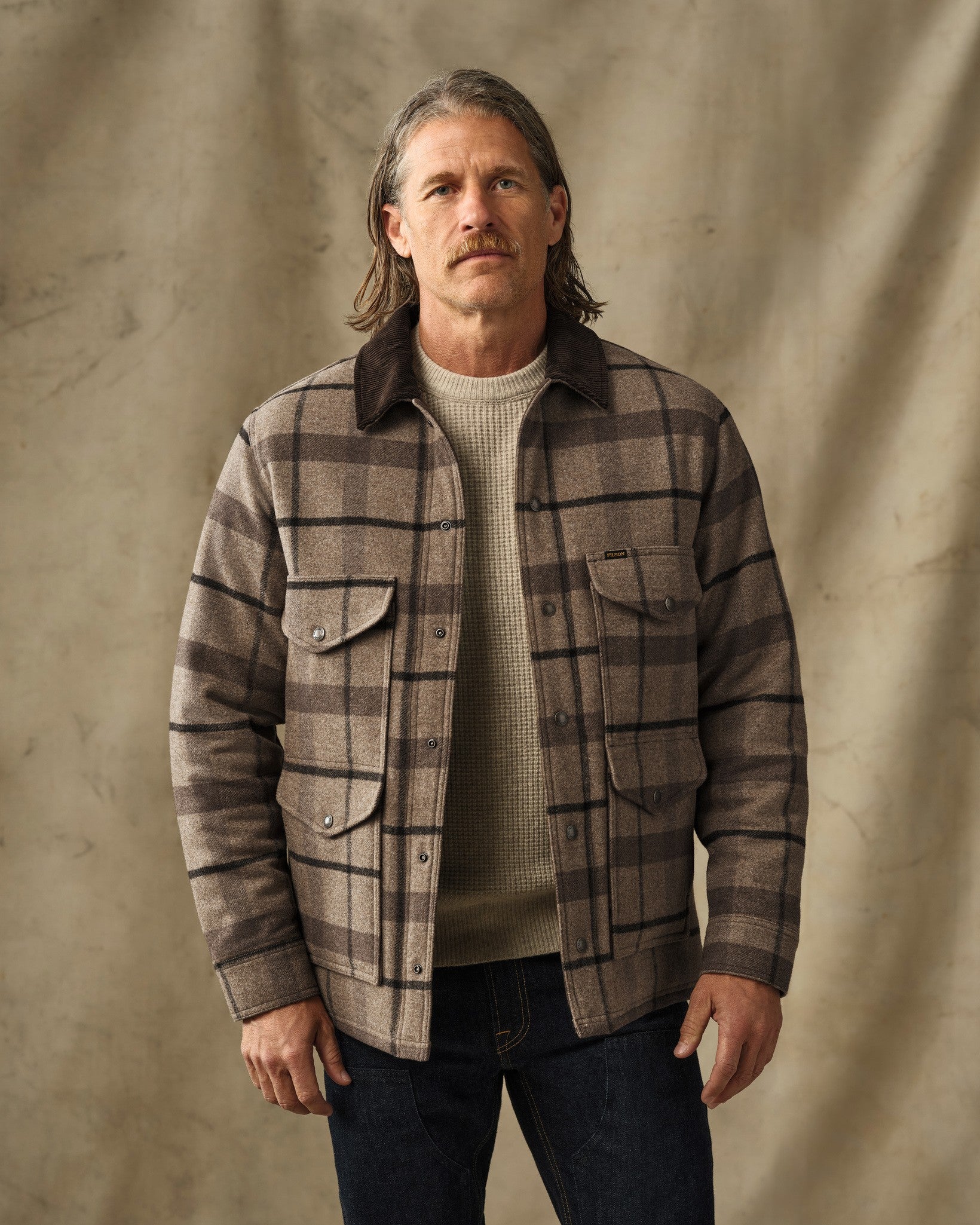 Spokane Insulated Cruiser Jacket - Brown Heather Plaid | Filson