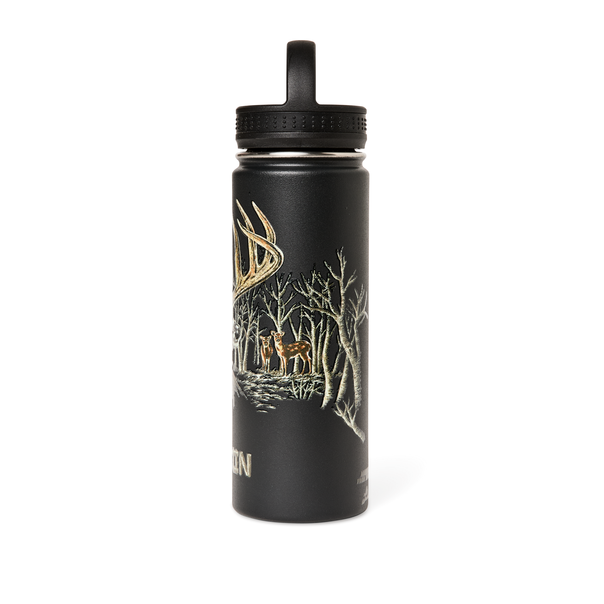 Alternate view of the Filson Insulated Water Bottle - Black / Deer Woods
