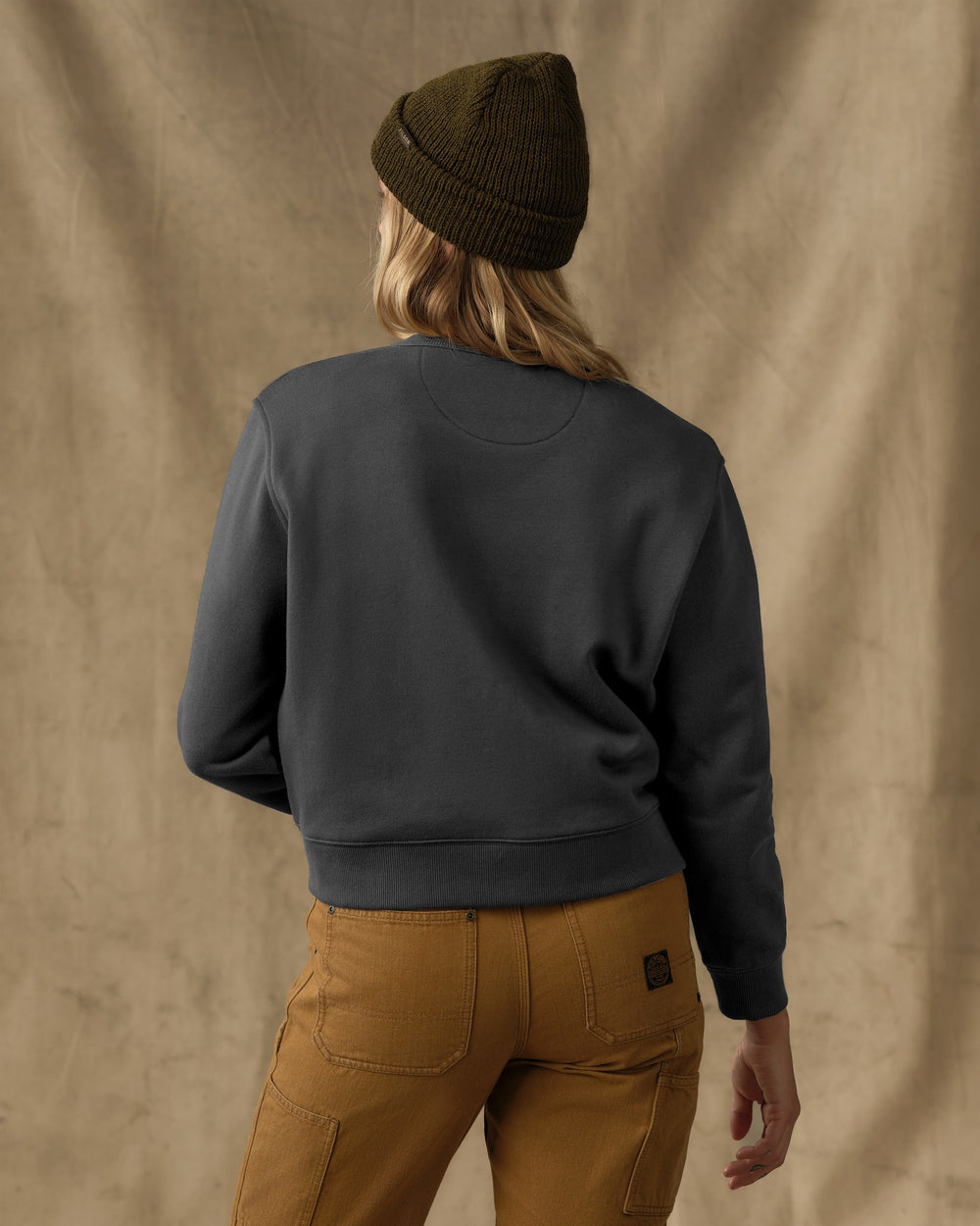 Women's French Terry Crewneck - Faded Black