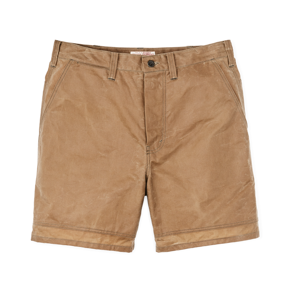 Front-facing image of the Filson Eagle Harbor Shorts - Tan