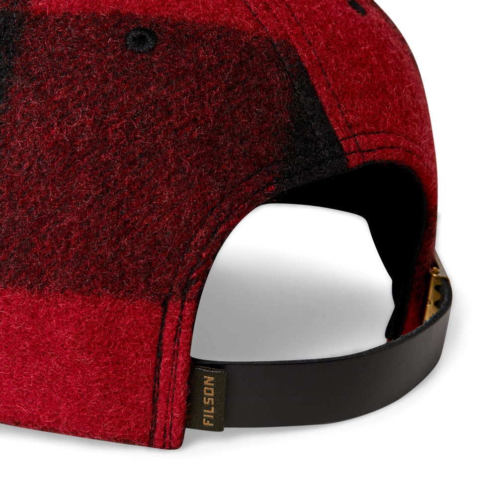 Alternate view of the Filson Wool Logger Cap - Red / Black Heritage Plaid