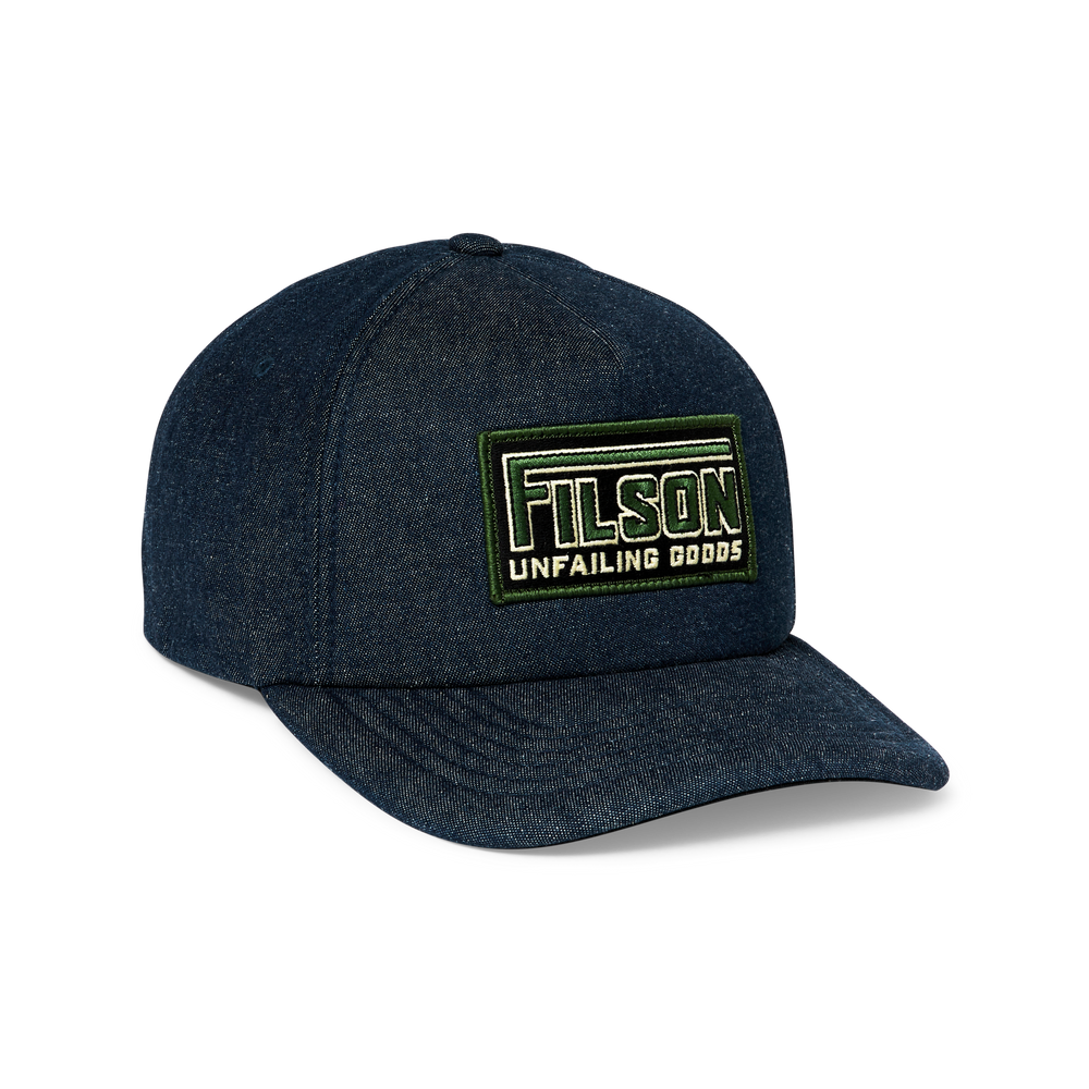 Front-facing image of the Filson Harvester Cap - Dark Indigo / Shelton