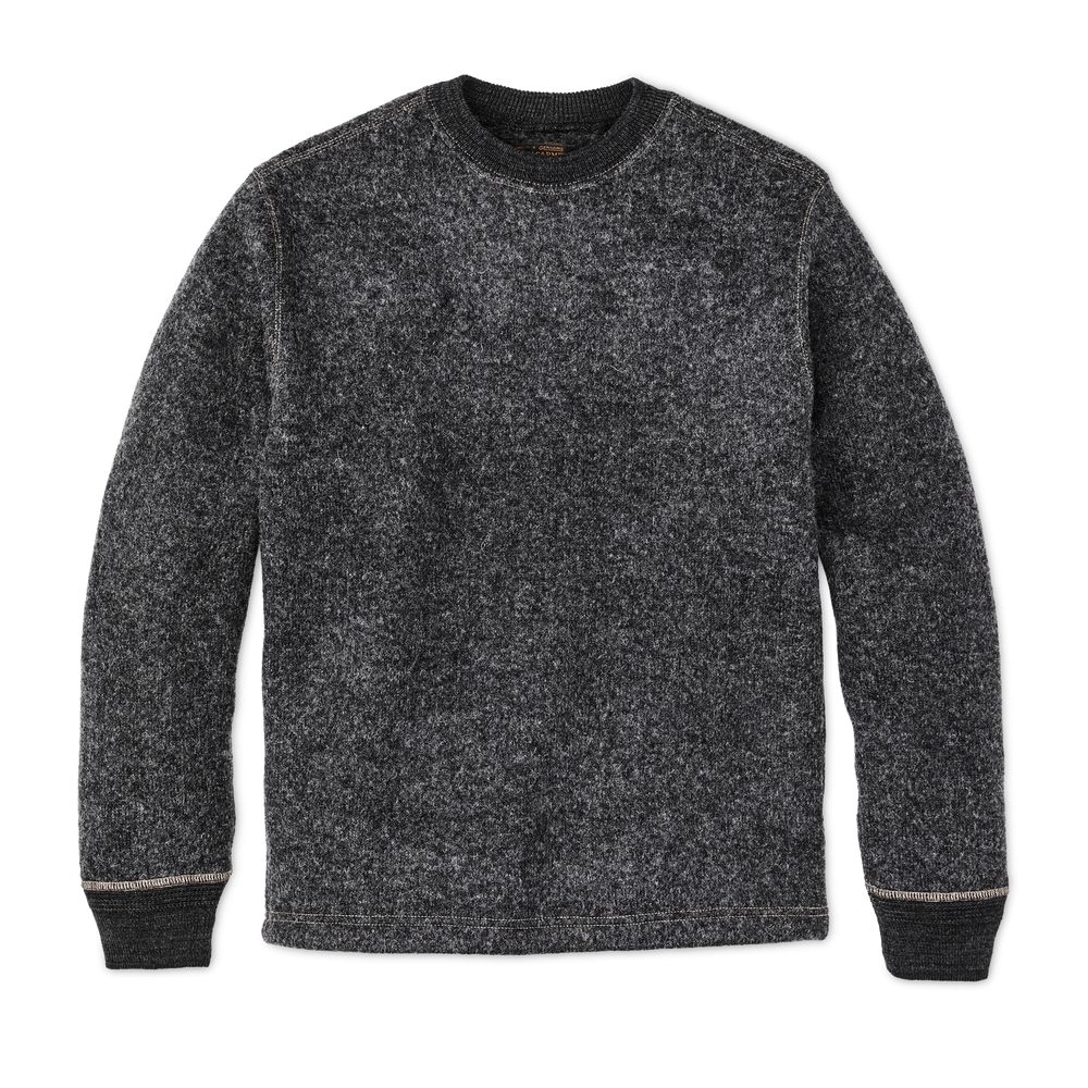 Front-facing image of the Filson Keyport Wool Crewneck - Charcoal Heather