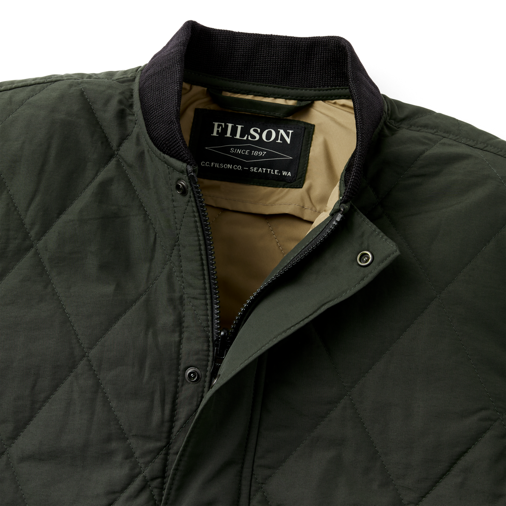 Alternate view of the Filson Quilted Pack Jacket - Dark Otter Green