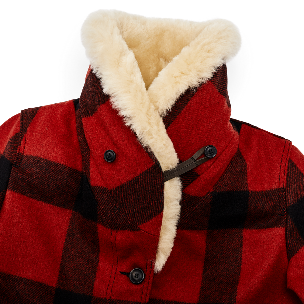 Alternate view of the Filson Women's Wool Trapper Coat - Red/black Plaid