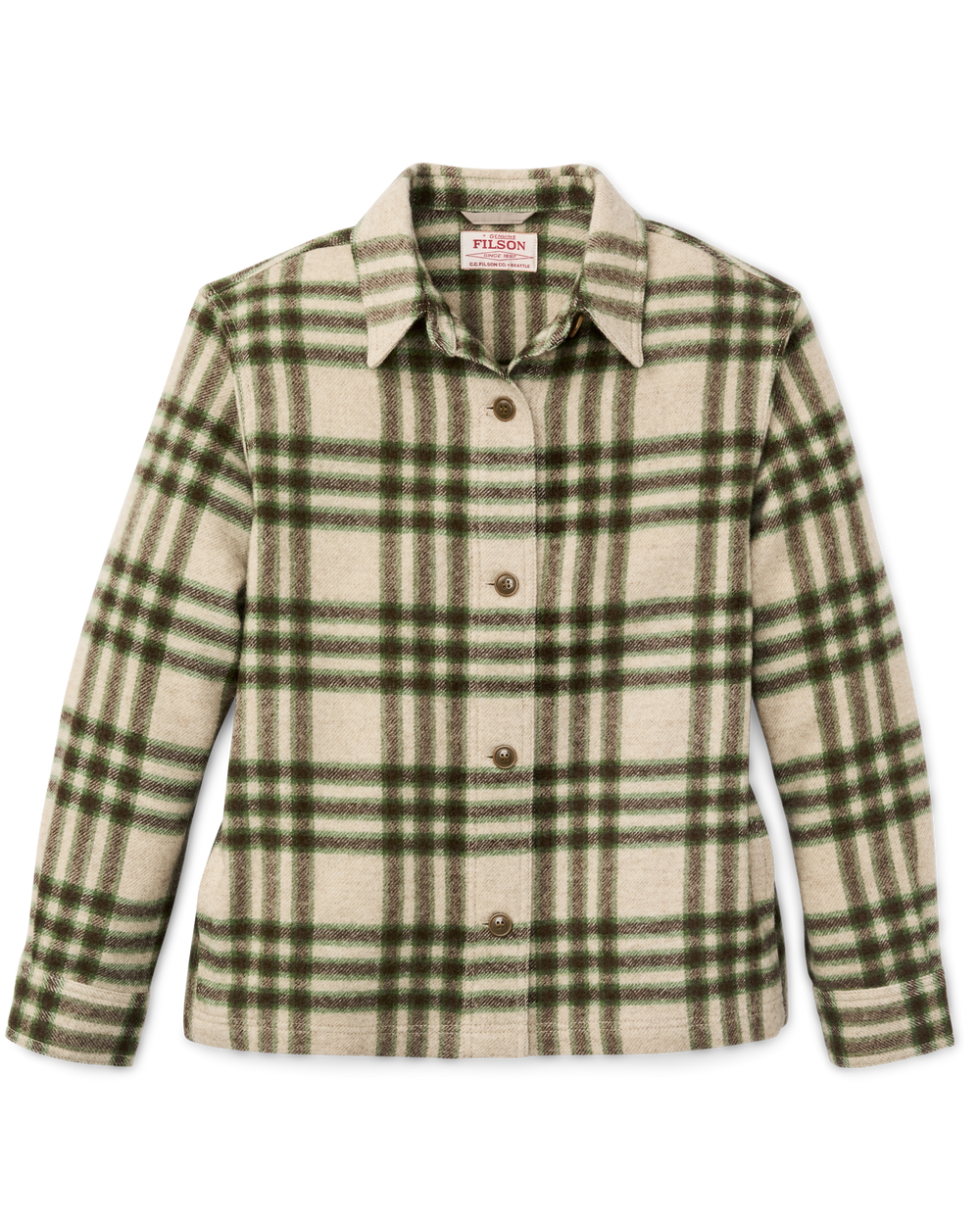 Women's Wool Overshirt - Natural / Brown Multicolor