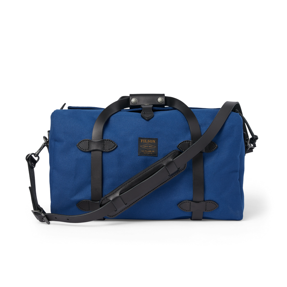 Front-facing image of the Filson Small Rugged Twill Duffle Bag - Flag Blue
