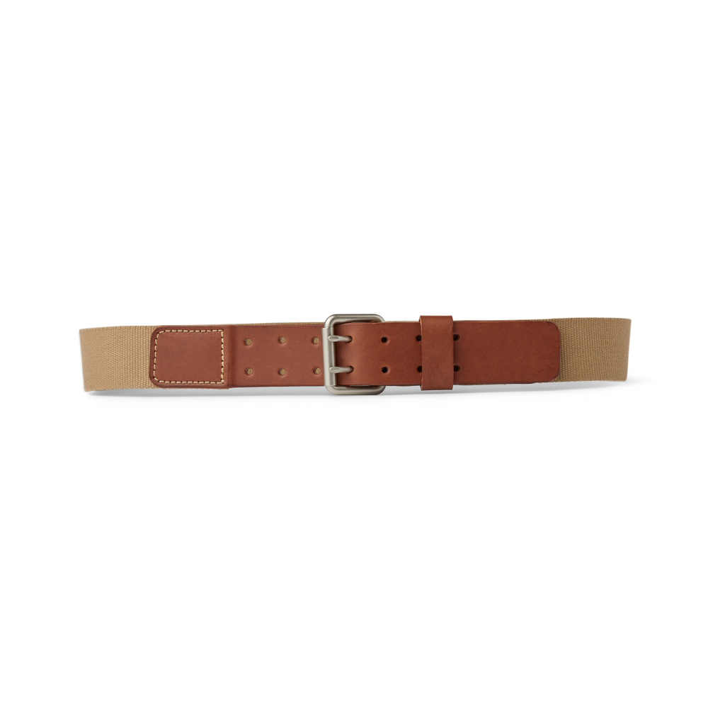 Front-facing image of the Filson Filson Workshop Canvas Belt - Tan
